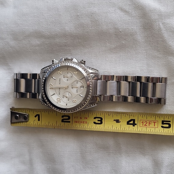 Michael Kors Silver-Tone Crystal Bezel Chronograph Watch - Picture 2 of 6